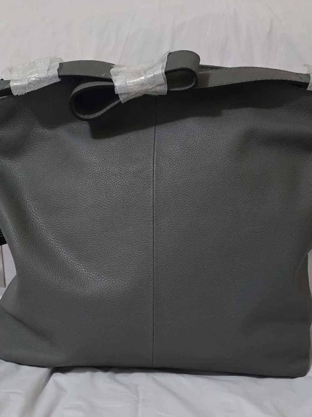 Tahari Riley Hobo Bag NWT Gray Pebbled Leather Crossbody Shoulder Purse New